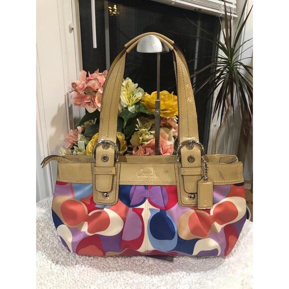 COACH F13798 Soho Scarf Print purse bag (PU150 - Picture 1 of 12